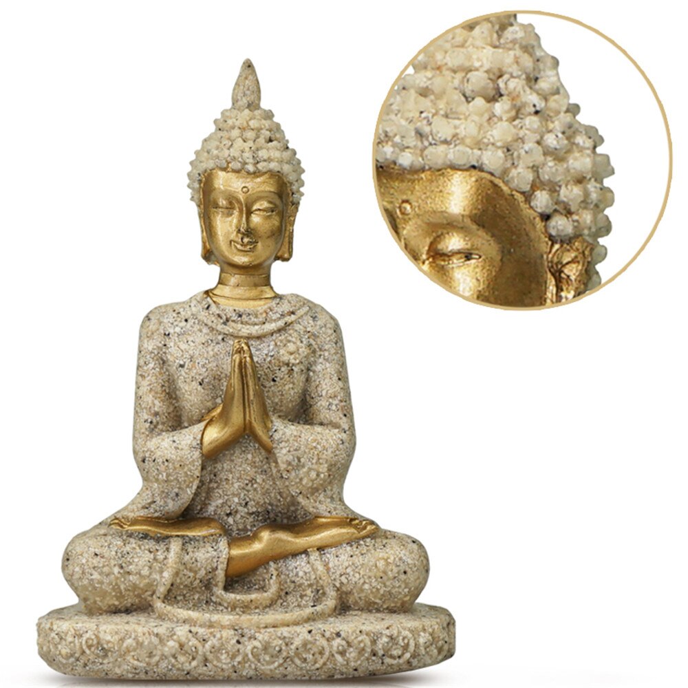 Sandstone Crafts Buddha Statue Resin Handicrafts Living Room Entrance Home Decor Southeast Asia Sculpture Meditation Bodhisattva acacuss