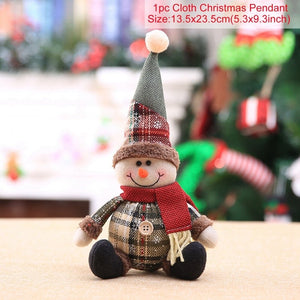 Santa Claus Christmas Ornaments Tree Decor Elk Snowman Plush Christmas Doll Decorations For Home 2023 Navidad Pendant Gift Kids acacuss