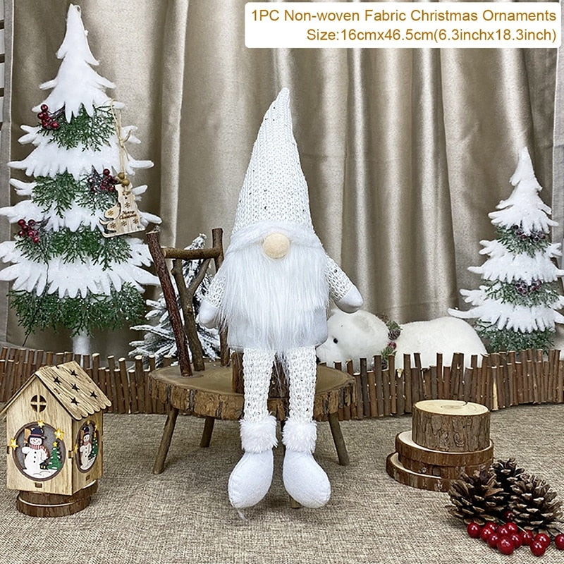 Santa Claus Christmas Ornaments Tree Decor Elk Snowman Plush Christmas Doll Decorations For Home 2023 Navidad Pendant Gift Kids acacuss