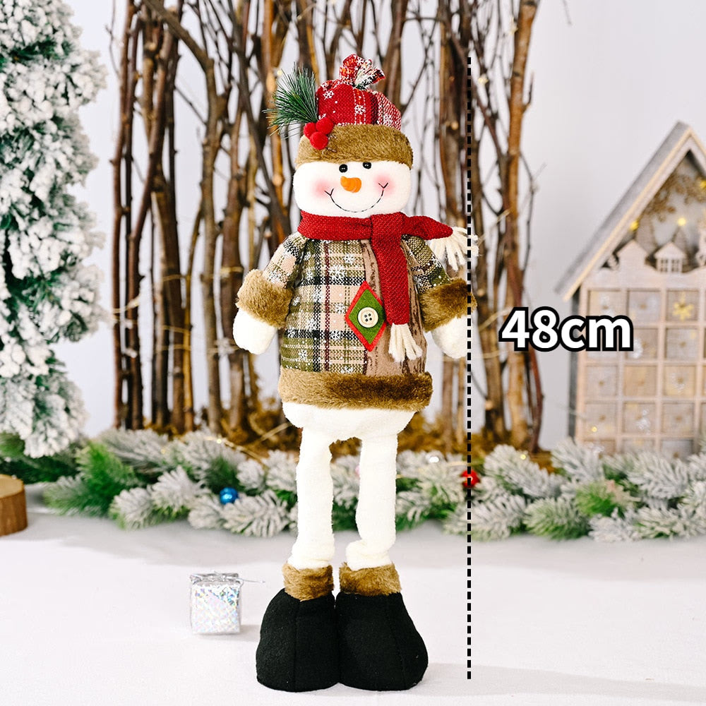 Santa Claus Christmas Ornaments Tree Decor Elk Snowman Plush Christmas Doll Decorations For Home 2023 Navidad Pendant Gift Kids acacuss
