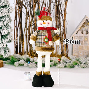 Santa Claus Christmas Ornaments Tree Decor Elk Snowman Plush Christmas Doll Decorations For Home 2023 Navidad Pendant Gift Kids acacuss