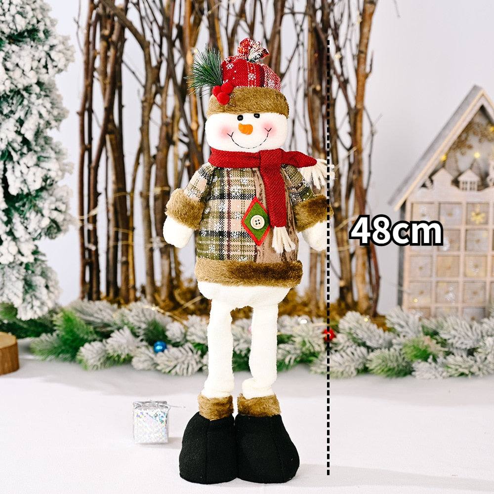 Santa Claus Christmas Ornaments Tree Decor Elk Snowman Plush Christmas Doll Decorations For Home 2023 Navidad Pendant Gift Kids acacuss