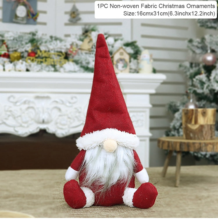 Santa Claus Christmas Ornaments Tree Decor Elk Snowman Plush Christmas Doll Decorations For Home 2023 Navidad Pendant Gift Kids acacuss