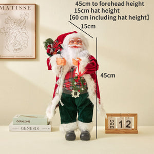 Santa Claus Christmas Ornaments Tree Decor Elk Snowman Plush Christmas Doll Decorations For Home 2023 Navidad Pendant Gift Kids acacuss