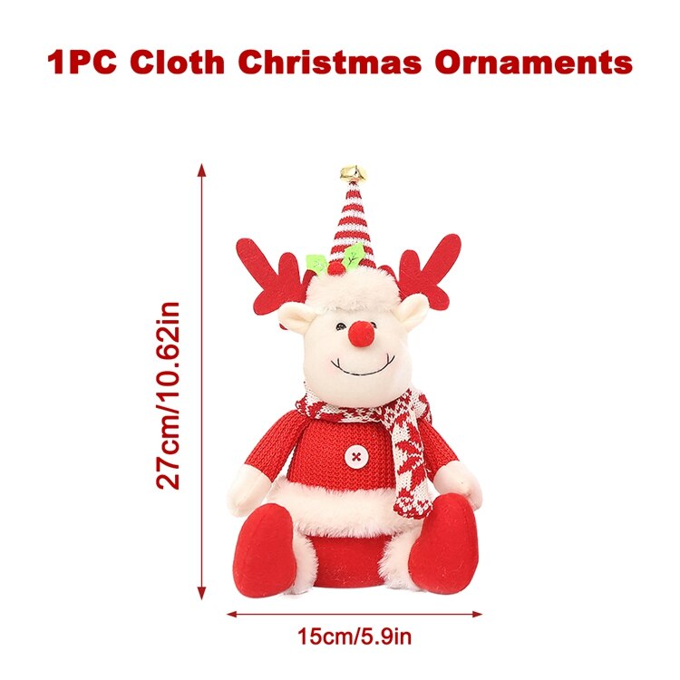 Santa Claus Christmas Ornaments Tree Decor Elk Snowman Plush Christmas Doll Decorations For Home 2023 Navidad Pendant Gift Kids acacuss