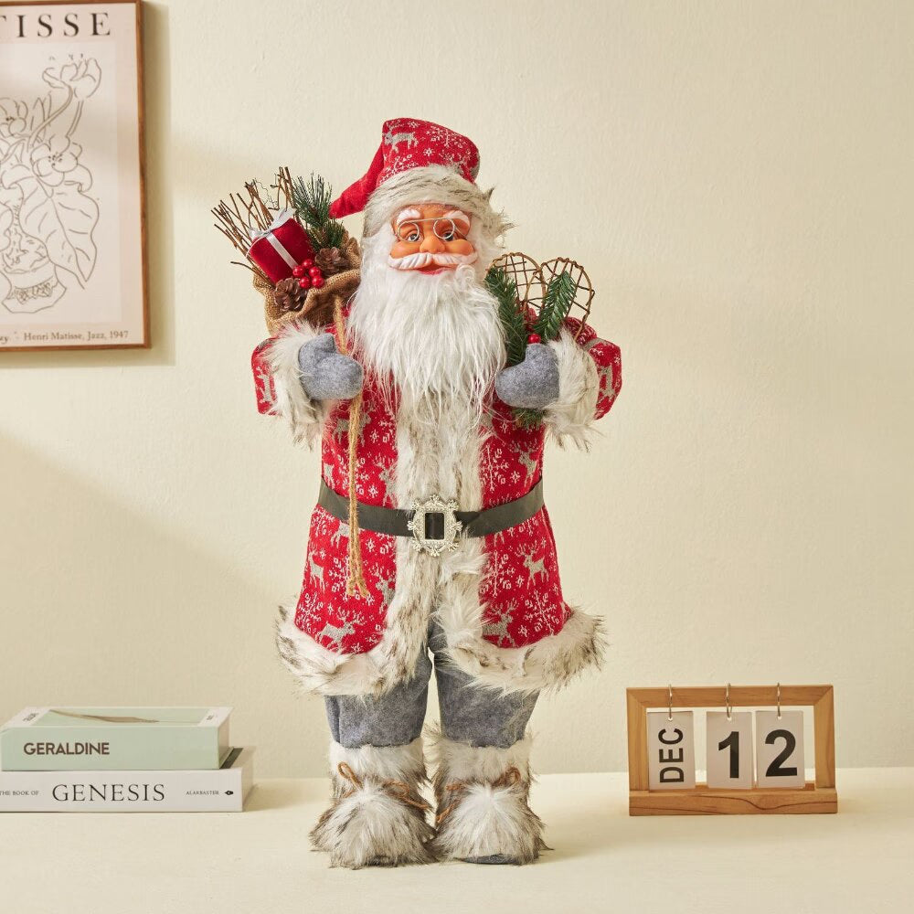Santa Claus Christmas Ornaments Tree Decor Elk Snowman Plush Christmas Doll Decorations For Home 2023 Navidad Pendant Gift Kids acacuss