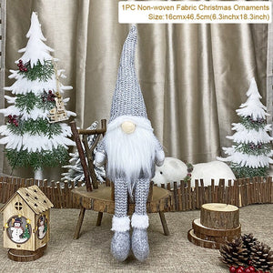 Santa Claus Christmas Ornaments Tree Decor Elk Snowman Plush Christmas Doll Decorations For Home 2023 Navidad Pendant Gift Kids acacuss