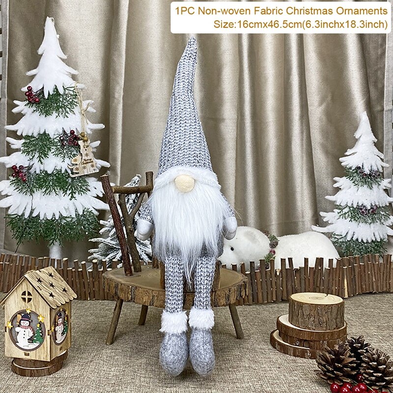 Santa Claus Christmas Ornaments Tree Decor Elk Snowman Plush Christmas Doll Decorations For Home 2023 Navidad Pendant Gift Kids acacuss