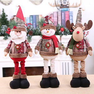 Santa Claus Christmas Ornaments Tree Decor Elk Snowman Plush Christmas Doll Decorations For Home 2023 Navidad Pendant Gift Kids acacuss