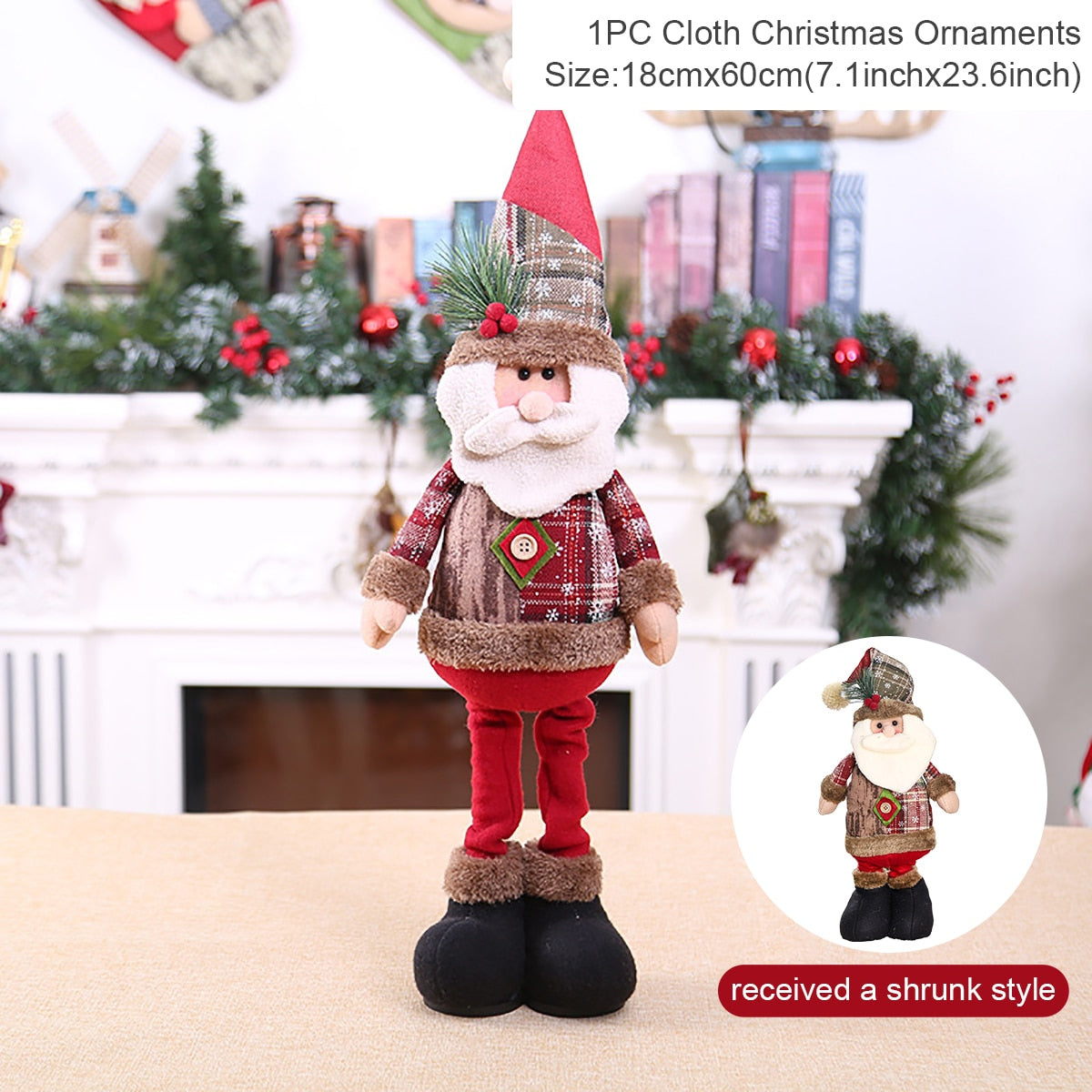 Santa Claus Christmas Ornaments Tree Decor Elk Snowman Plush Christmas Doll Decorations For Home 2023 Navidad Pendant Gift Kids acacuss