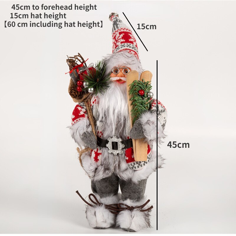 Santa Claus Christmas Ornaments Tree Decor Elk Snowman Plush Christmas Doll Decorations For Home 2023 Navidad Pendant Gift Kids acacuss