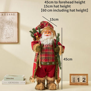 Santa Claus Christmas Ornaments Tree Decor Elk Snowman Plush Christmas Doll Decorations For Home 2023 Navidad Pendant Gift Kids acacuss