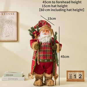 Santa Claus Christmas Ornaments Tree Decor Elk Snowman Plush Christmas Doll Decorations For Home 2023 Navidad Pendant Gift Kids acacuss