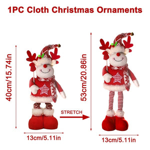 Santa Claus Christmas Ornaments Tree Decor Elk Snowman Plush Christmas Doll Decorations For Home 2023 Navidad Pendant Gift Kids acacuss