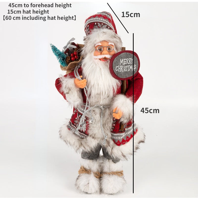 Santa Claus Christmas Ornaments Tree Decor Elk Snowman Plush Christmas Doll Decorations For Home 2023 Navidad Pendant Gift Kids acacuss