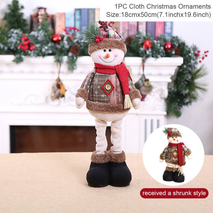 Santa Claus Christmas Ornaments Tree Decor Elk Snowman Plush Christmas Doll Decorations For Home 2023 Navidad Pendant Gift Kids acacuss