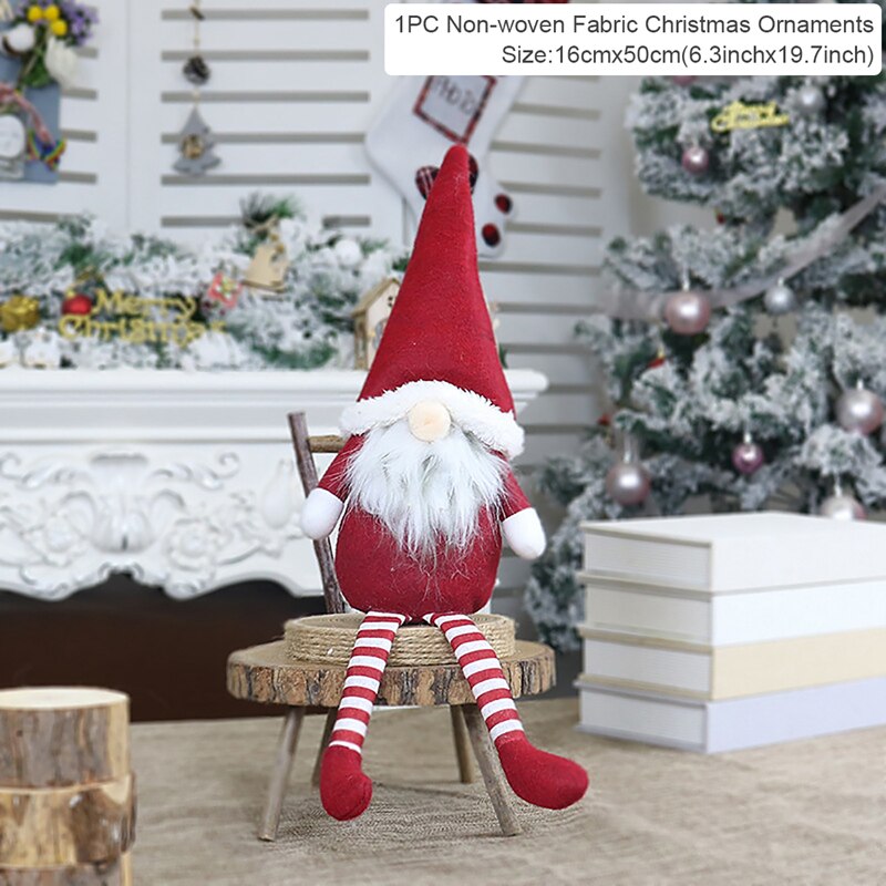 Santa Claus Christmas Ornaments Tree Decor Elk Snowman Plush Christmas Doll Decorations For Home 2023 Navidad Pendant Gift Kids acacuss