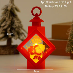 Santa Snowman Christmas Diamond LED Wind Lantern Ornament Christmas Decoration for Home 2023 Navidad Noel New Year 2024 Kid Gift acacuss