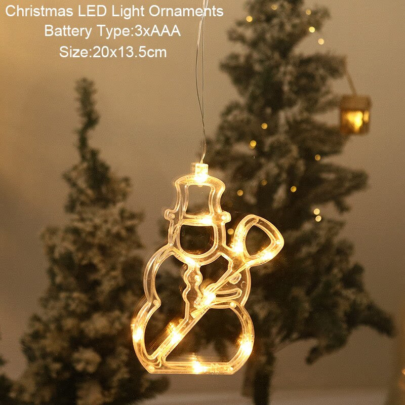 Santa Snowman Christmas Diamond LED Wind Lantern Ornament Christmas Decoration for Home 2023 Navidad Noel New Year 2024 Kid Gift acacuss