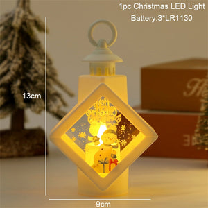 Santa Snowman Christmas Diamond LED Wind Lantern Ornament Christmas Decoration for Home 2023 Navidad Noel New Year 2024 Kid Gift acacuss