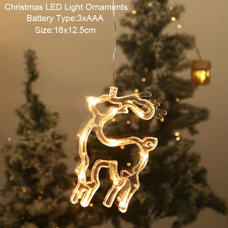 Santa Snowman Christmas Diamond LED Wind Lantern Ornament Christmas Decoration for Home 2023 Navidad Noel New Year 2024 Kid Gift acacuss