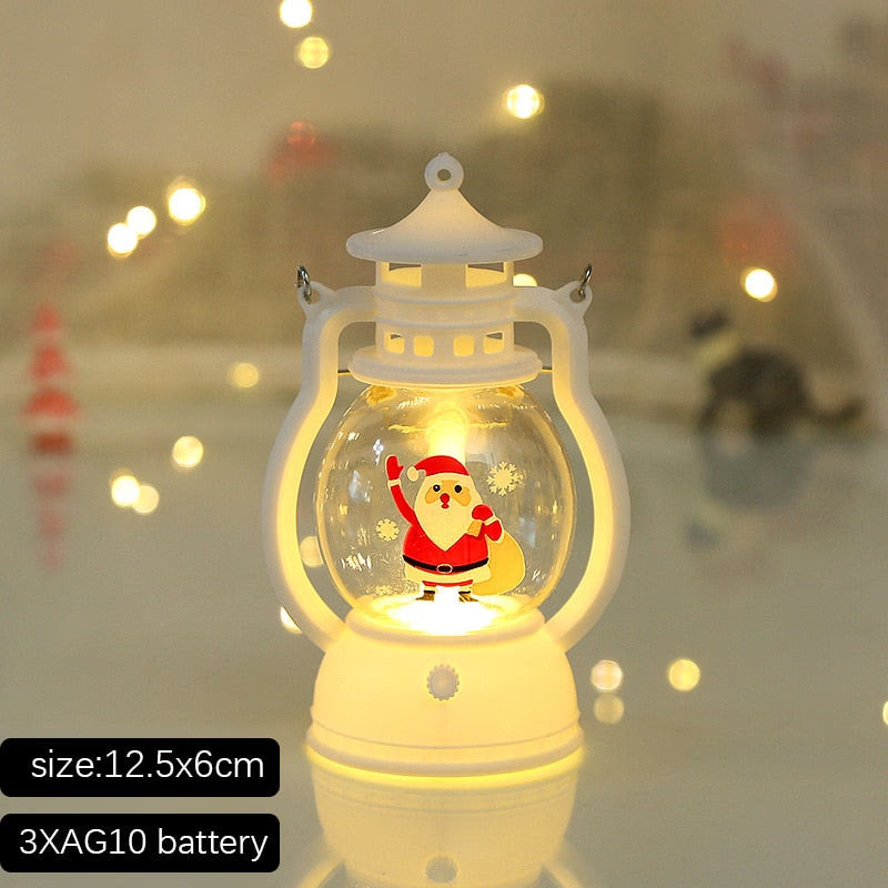 Santa Snowman Christmas Diamond LED Wind Lantern Ornament Christmas Decoration for Home 2023 Navidad Noel New Year 2024 Kid Gift acacuss