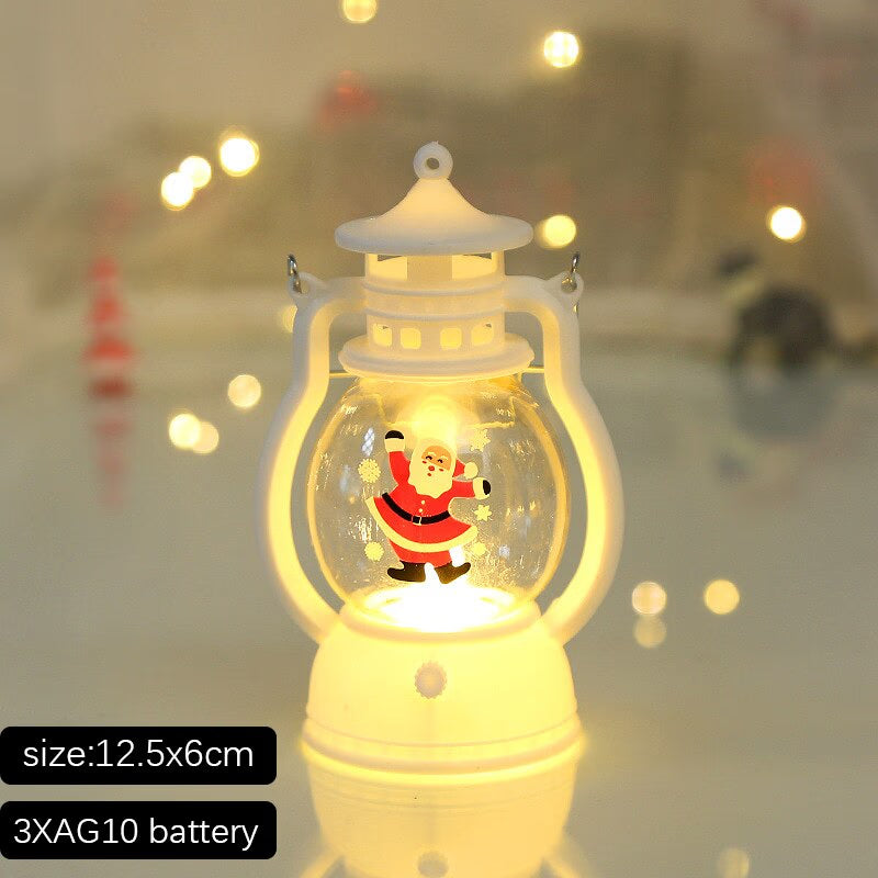 Santa Snowman Christmas Diamond LED Wind Lantern Ornament Christmas Decoration for Home 2023 Navidad Noel New Year 2024 Kid Gift acacuss