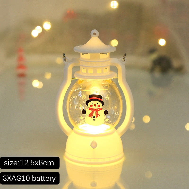 Santa Snowman Christmas Diamond LED Wind Lantern Ornament Christmas Decoration for Home 2023 Navidad Noel New Year 2024 Kid Gift acacuss