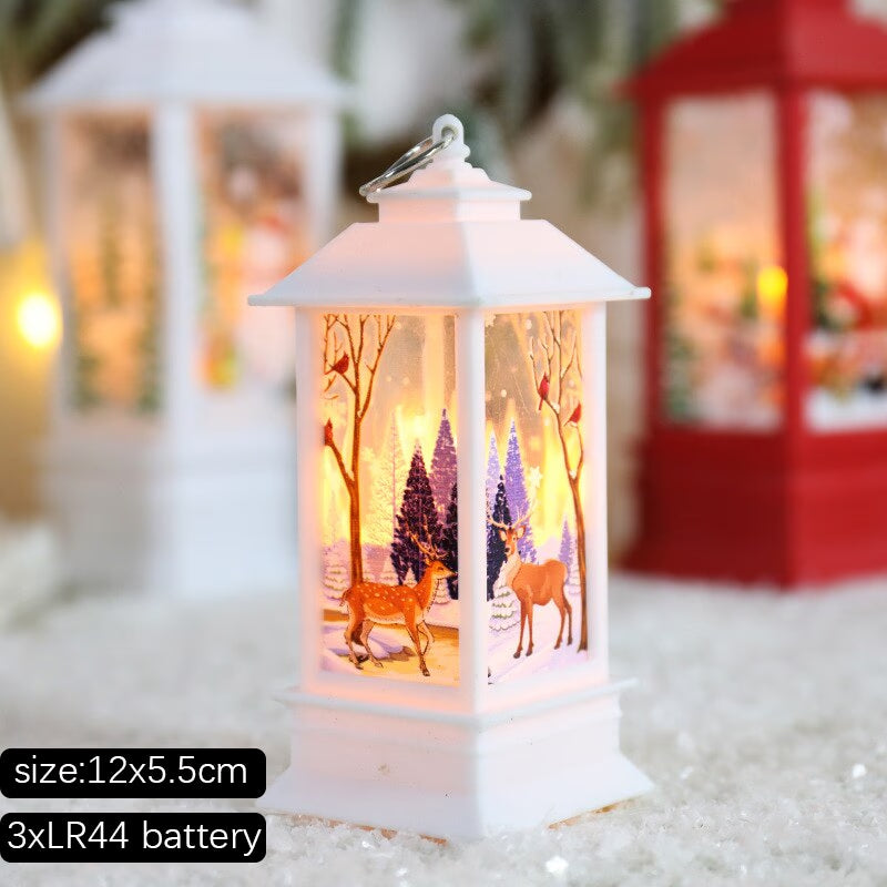 Santa Snowman Christmas Diamond LED Wind Lantern Ornament Christmas Decoration for Home 2023 Navidad Noel New Year 2024 Kid Gift acacuss