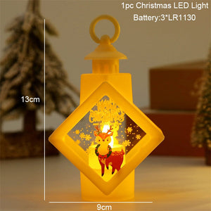 Santa Snowman Christmas Diamond LED Wind Lantern Ornament Christmas Decoration for Home 2023 Navidad Noel New Year 2024 Kid Gift acacuss