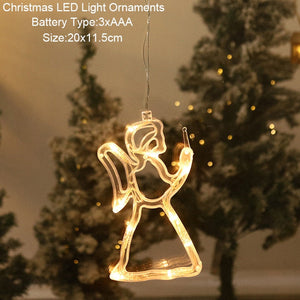 Santa Snowman Christmas Diamond LED Wind Lantern Ornament Christmas Decoration for Home 2023 Navidad Noel New Year 2024 Kid Gift acacuss