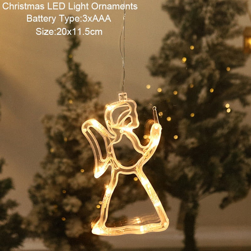 Santa Snowman Christmas Diamond LED Wind Lantern Ornament Christmas Decoration for Home 2023 Navidad Noel New Year 2024 Kid Gift acacuss