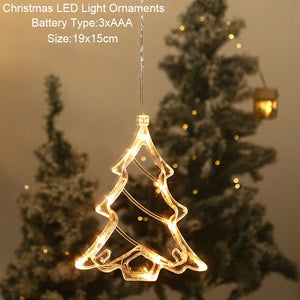 Santa Snowman Christmas Diamond LED Wind Lantern Ornament Christmas Decoration for Home 2023 Navidad Noel New Year 2024 Kid Gift acacuss