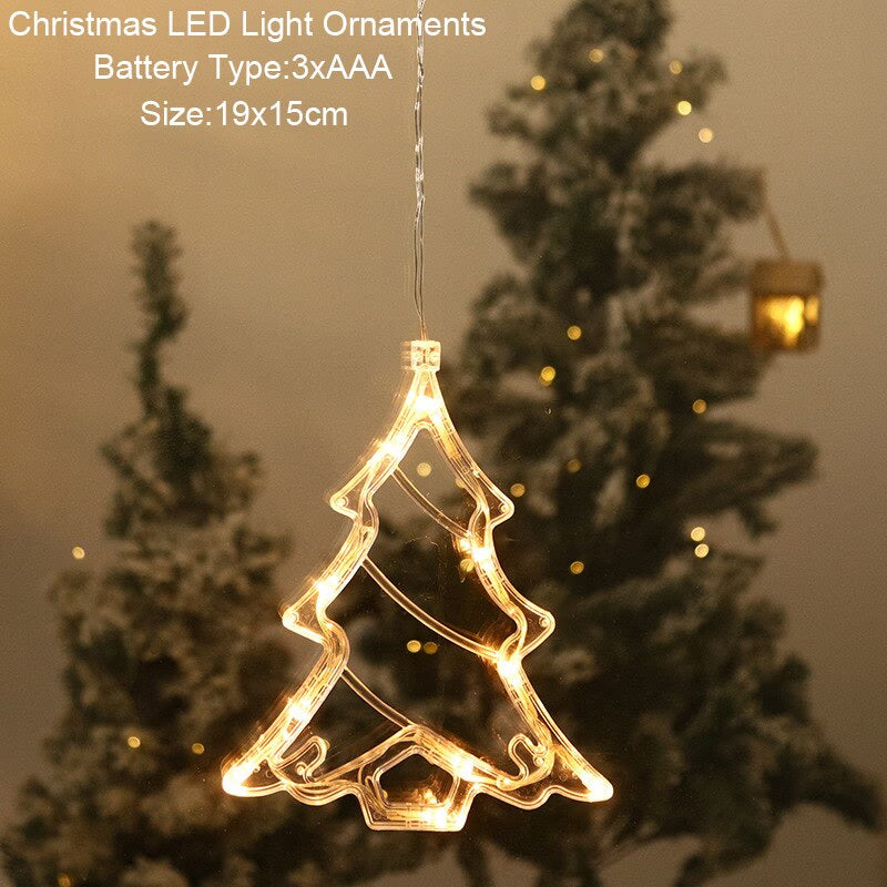 Santa Snowman Christmas Diamond LED Wind Lantern Ornament Christmas Decoration for Home 2023 Navidad Noel New Year 2024 Kid Gift acacuss