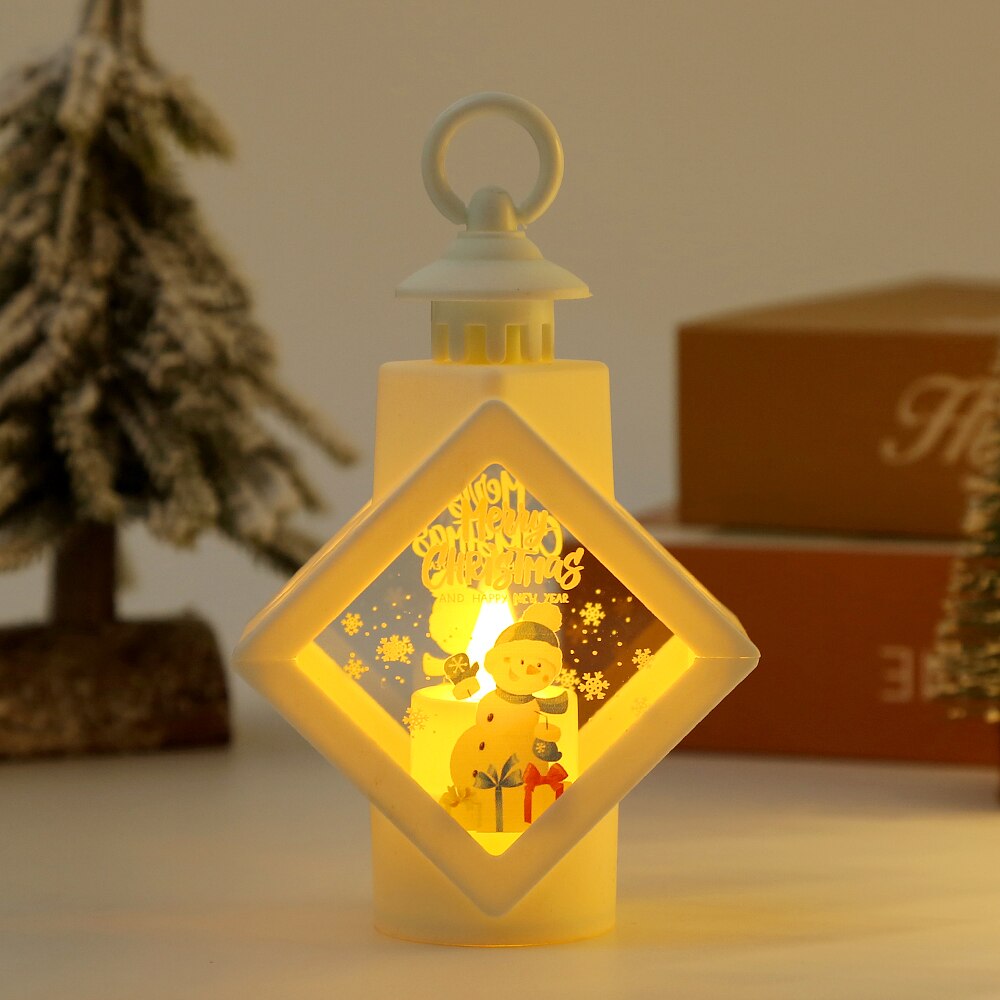 Santa Snowman Christmas Diamond LED Wind Lantern Ornament Christmas Decoration for Home 2023 Navidad Noel New Year 2024 Kid Gift acacuss