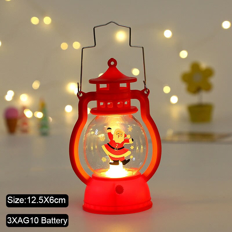Santa Snowman Christmas Diamond LED Wind Lantern Ornament Christmas Decoration for Home 2023 Navidad Noel New Year 2024 Kid Gift acacuss