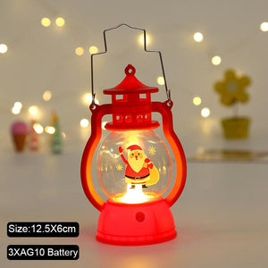 Santa Snowman Christmas Diamond LED Wind Lantern Ornament Christmas Decoration for Home 2023 Navidad Noel New Year 2024 Kid Gift acacuss