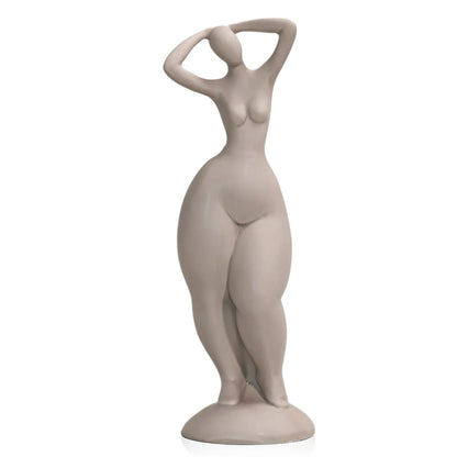 Nordic Ceramic Nude Woman Art Figurine Solid White Color Abstract Figure Ornaments For Home New House Decorations Bookcase Decor