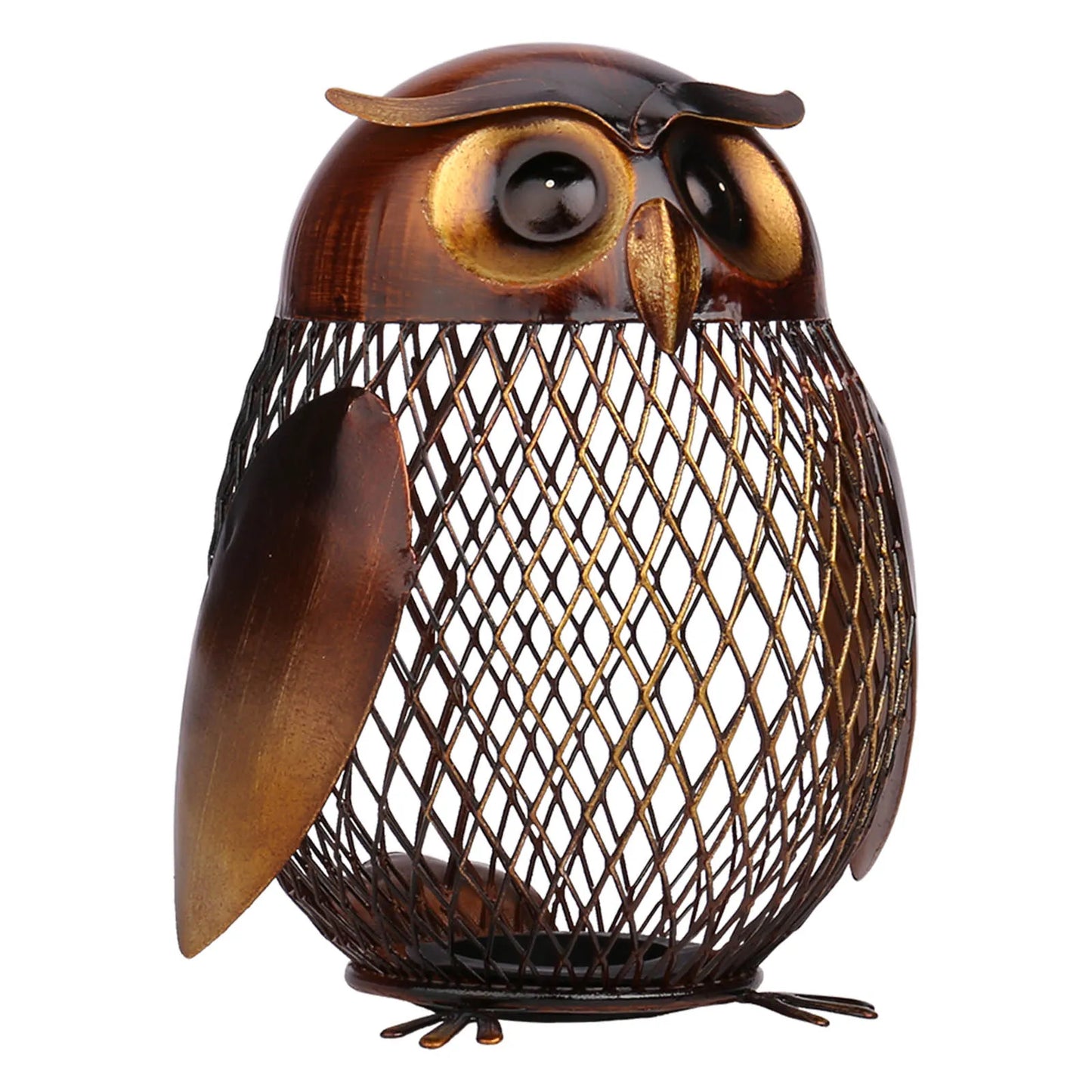 TOOARTS Owl Shaped Metal Coin Money Saving Box Money Boxes Home Decor Furnishing Articles Crafting Christmas Gift for Kids
