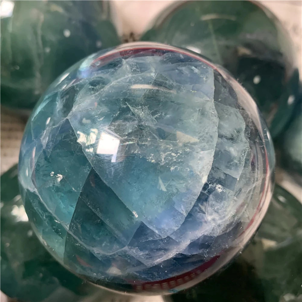 Natural Quartz Crystal Ball Color Fluorite Spheres Polished Massage Reiki Healing Exquisite Room Decor Ore Souvenirs Gift 1pc