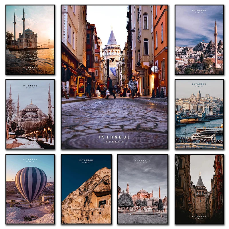 Modern City Travel Istanbul Landscape Posters and Prints Canvas Painting Wall Art Pictures For Living Room Bedroom Home Decor