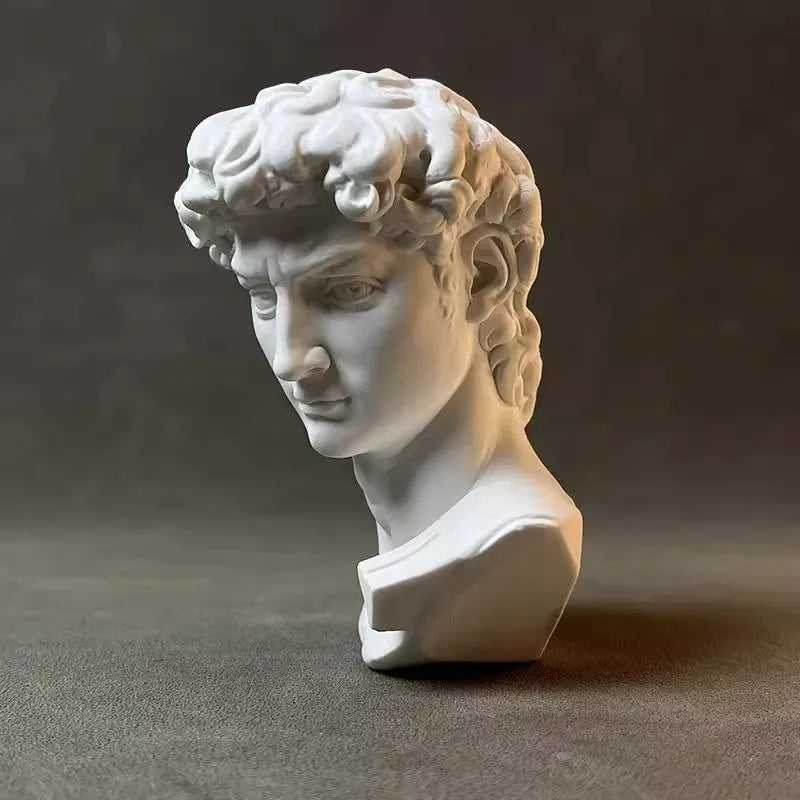 Renaissance Classical Male Sculpture Gypsum Art Statue Vintage Bookshelf & Desktop Decor, Museum Replica Gift for Art Collectors