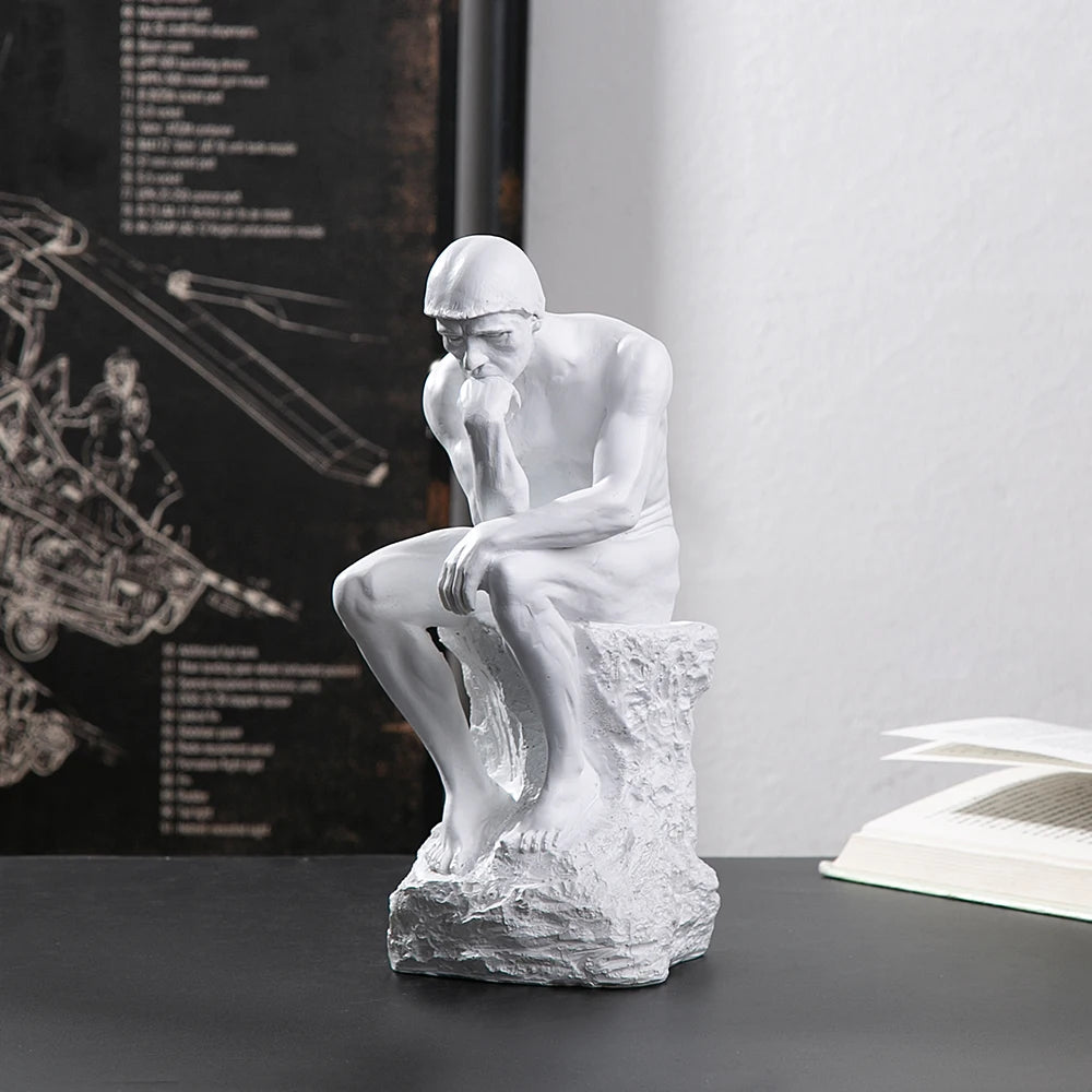 Creative and Abstract Men Figure Statues Sculptures,Keep Silence  Figurine,The Thinker Statue and Sculpture for Home Living Room Table