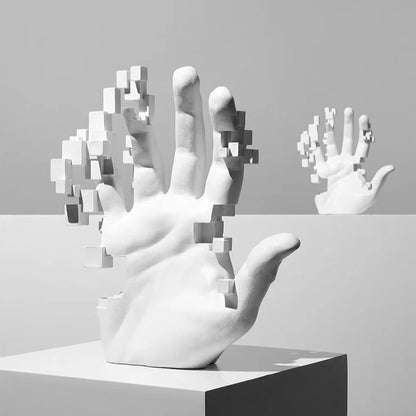 Modern Decoration Mosaic Sculpture Hand Model Resin Abstract Figurine Home Desktop Decor  Fashion Study Office Statue