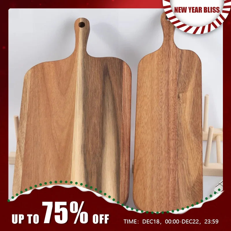 Wooden Cutting Board with Handle Kitchen Household Serving Board Wooden Cheese Board Charcuterie Board for Bread Fruit Plates
