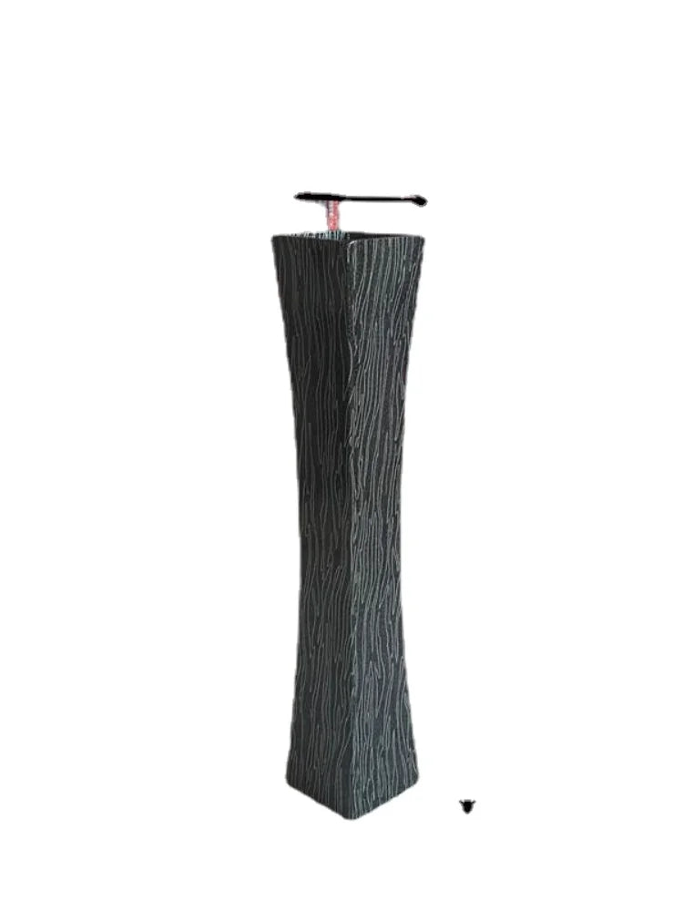 Morandi High Wood Vase Planter Fashion Long Pot Floor Accessories Vase Minimalist Dry Flower Living Room Jarrones Home Decor