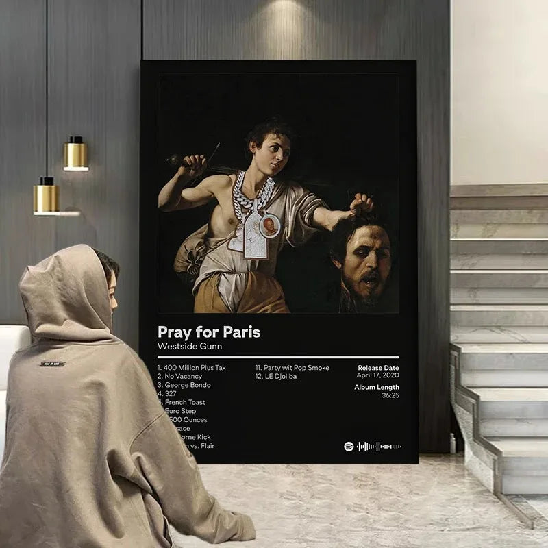 LISHDUNS Poster De L'album Pray For Paris By Westside Gunn - Décoration Murale Pour Chambre à Coucher, Salon - Art Déco - 20 X 30 Cm - Style Sans Cadre