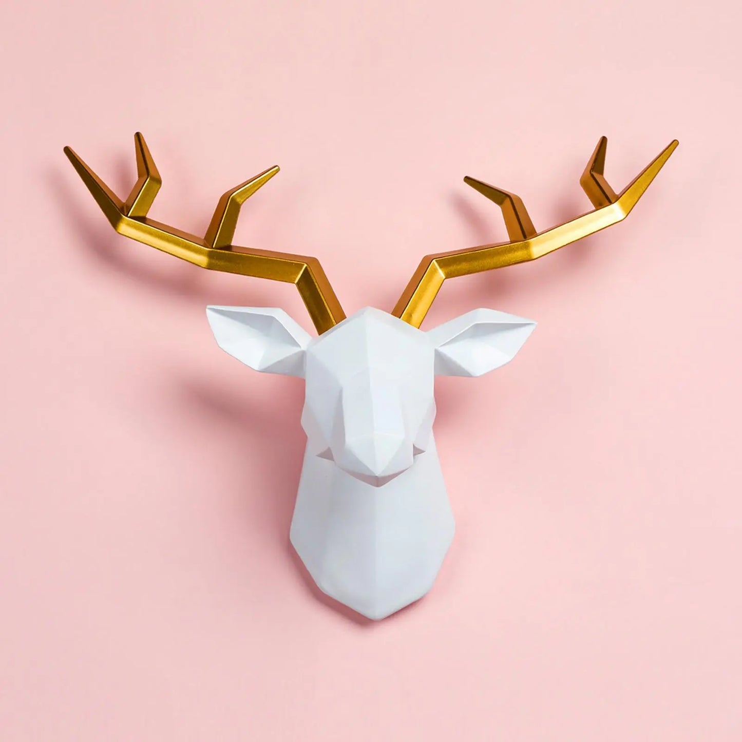 Resin Statue Figurines Sculpture Antlers Dinning Room Deer Head Wall D
