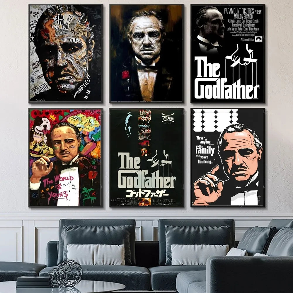 The Godfather Poster Vintage Posters Sticky Retro Kraft Paper Sticker DIY Room Bar Cafe Kawaii Room Decor