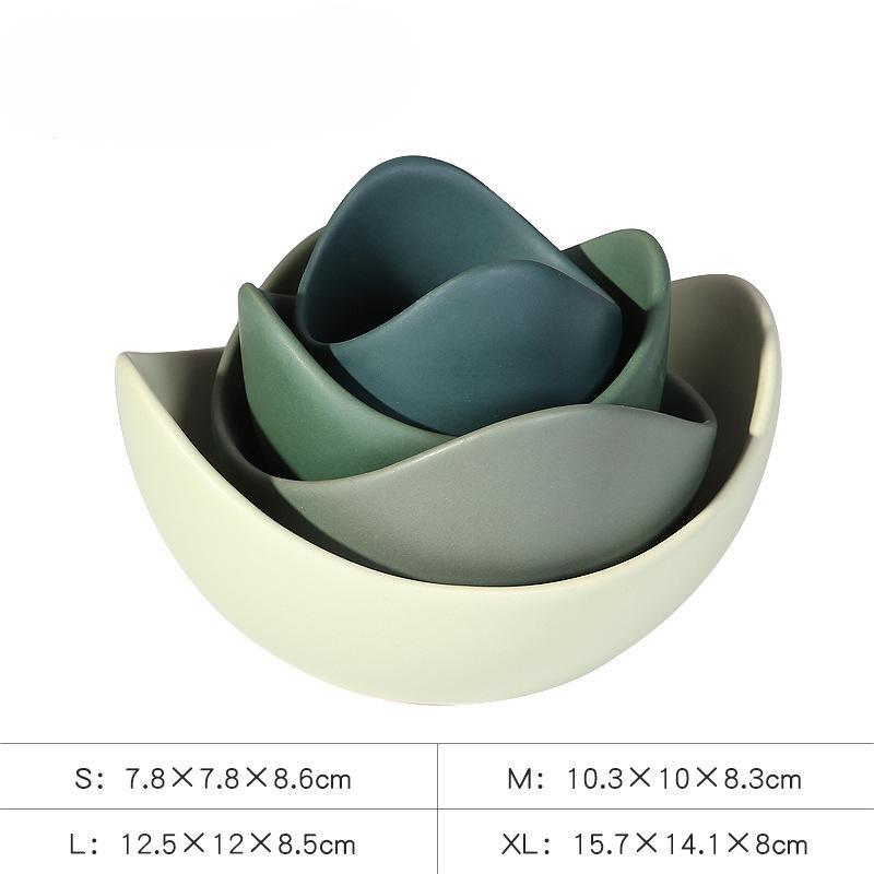 Nordic Stil Neuheit Dekor Lotus Blume Schalen Wohnkultur Keramik Handwerk Küche Zubehör Innen Tisch Lagerung Schalen Geschenk 
